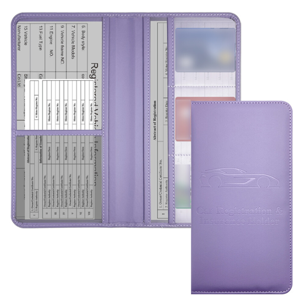 Car Registration Protector Pu Vehicle Document-Taro Purple 7754000671083
