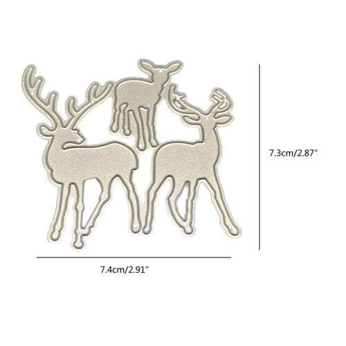 Drie Kerst herten metalen stansmessen stencil DIY scrapbooking 1