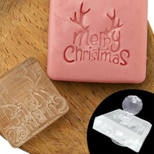 Christmas Pattern Acrylic Soap Stamp Small-With handle Z0177MC