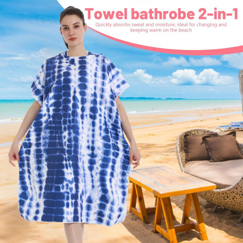 Πετσέτα Surf Poncho με κουκούλα, απορροφητική πετσέτα αλλαγής διπλής όψης από fleece, 2