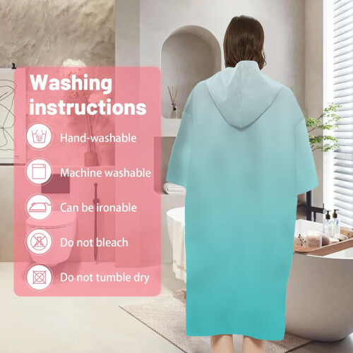 Πετσέτα Surf Poncho με κουκούλα, απορροφητική πετσέτα αλλαγής διπλής όψης από fleece, 1