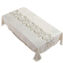Print Cotton Linen Tablecloth Garden-yellow flowers 140CM