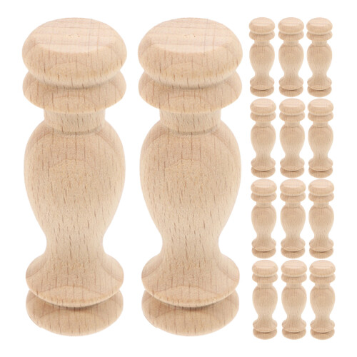 20Pcs Unfinished Wooden Baluster Spindles For Diy Projects 2.36In