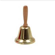 Handglocke mit massivem Messingkorpus und Holzgriff, lauter Klang, geeignet für Lehrer, Tiertrainer, Hochzeitszeremonien, Familienessen und als
