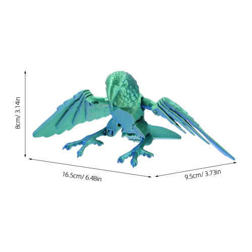 Kids 3D Printed Parrot Model Toy With Movable Wings 2