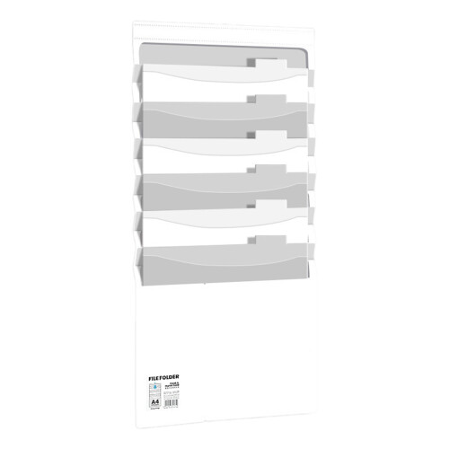 Foldable A4 Document Hold Plastic Multi Compartment-Light Grey