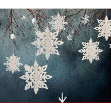 Flocons de neige en papier, ambiance féérique hivernale pour une décoration festive, installation facile et papier de haute qualité