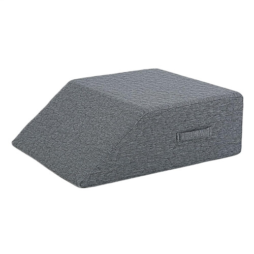 Knee Pillow for Back Sleeping, Bed Wedge Pillow for Sleeping, Soft Breathable Foot Support, Dark Gray