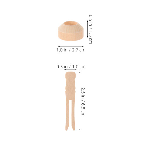50 Set Mollette In Legno E – Mollette Piatte 65mm 2