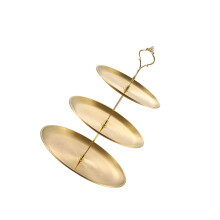 Round Metal Dish for Fruits Snacks and Party-Gold 3rd floor