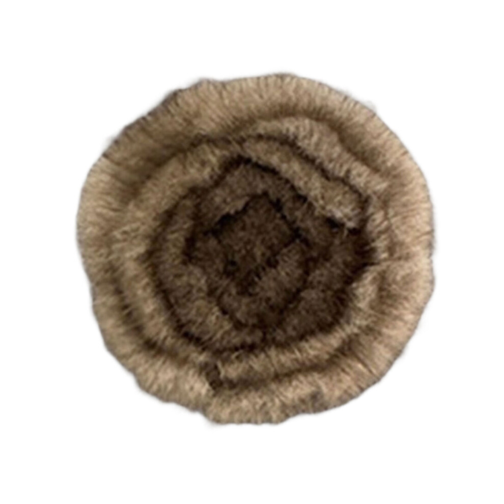 Brown Sophisticated Imitation Mink Plush Flower Brooch-Light