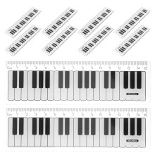 10Pcs 15Cm Plastic Rulers With Piano Keyboard Design For Students