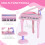 Homcom HOMCOM 37 Key Musical Mini Piano Electrionic Keyboard Microphone Stool Pink 5