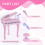 Homcom HOMCOM 37 Key Musical Mini Piano Electrionic Keyboard Microphone Stool Pink 7