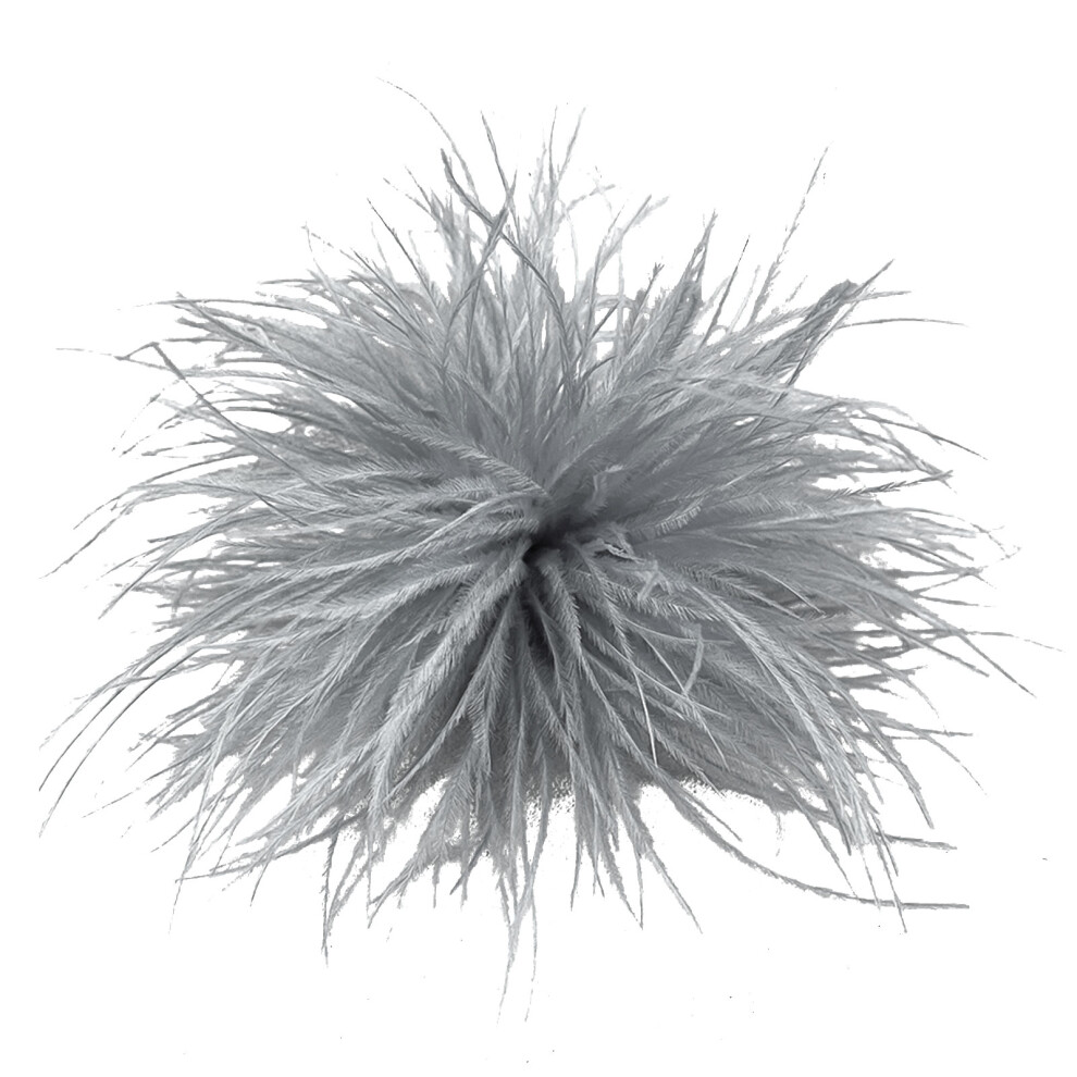 Gray Feather Brooch Scarf Clip Brooches Lapel Pins Dress