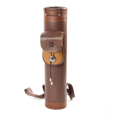 Cowhide Quiver Leather Arrow Holder Medium Size Adjustable Strap For Archery