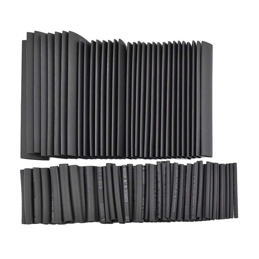 127Pcs Black Heat Shrinkable Tube Cable Insulation Sleeve Polyolefin Shrink Tubing Waterproof Electronic 9105992556588