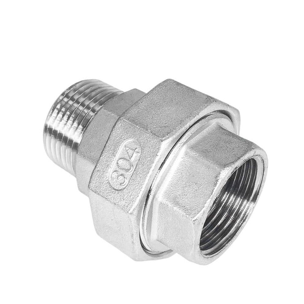1Pcs 304 Stainless Steel Union Joint Coupling Bsp Female Male Thread Cast Pipe Fitting Sizes From 1/4 To 2 Inches 9105992556403