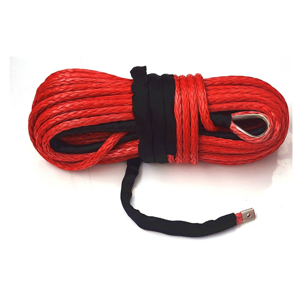 Winch Rope 14Mm X 45M Uhmwpe Synthetic Cable For Atv 4X4 Offroad Red 9067246118198