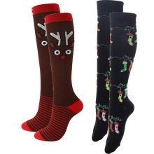 Bas de contention montants pour femmes et hommes, soutien des veines, faciles à enfiler, idéaux comme cadeau pour les fêtes, compression