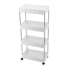 Cestino organizer a rete, carrello multifunzione in acciaio inox, scaffale mobile sottile, carrello portaoggetti con ruote per bagno, cucina, camera
