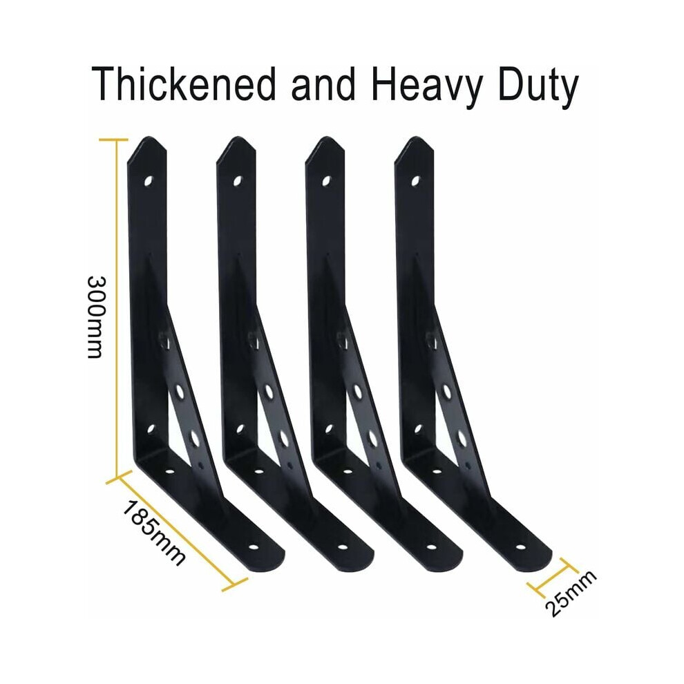 Triangle Shelf Bracket Supports, Heavy Duty Shelf Brackets For Rustic Style Shelving, Off-Center Drilling Feature Floating Shelf Bracket, Max Load Cap 9061222212900
