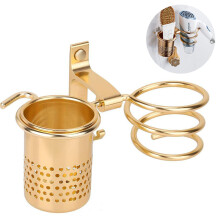 Organizzatore multifunzionale per accessori da bagno, in alluminio spaziale, da parete, porta accessori per asciugacapelli.