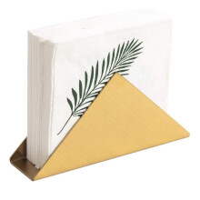 Porta-guardanapos quadrado de vidro com estrutura de latão premium, elegante acabamento dourado, perfeito para cozinhas modernas e ocasiões