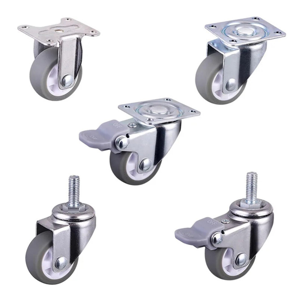 Casters 4Pcs 1.25Inch Gray Tpe Screw Caster M6 Silent Wheel Diameter 32Mm Household Universal Wheel 9067246118303