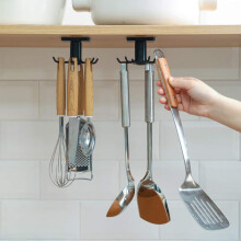 Organizador de cozinha versátil, ganchos multifuncionais com rotação de 360 graus, boa capacidade de carga, ganchos adesivos para aplicação em