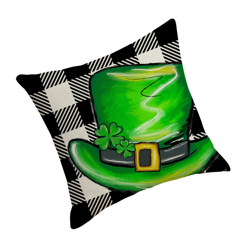 Linen Pillow Cover 45x45cm Patricks Day Car Decorative-1