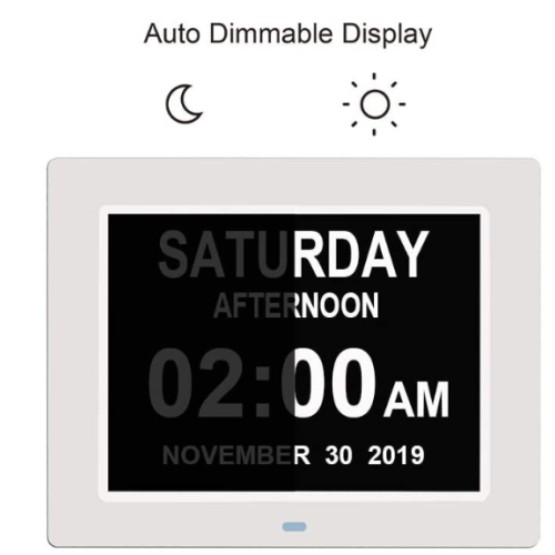 Large Digital Display Clock for Seniors, 8 Inch Black Edition with Memory Function, Easy To Read Display and Automatic Time Reset 1