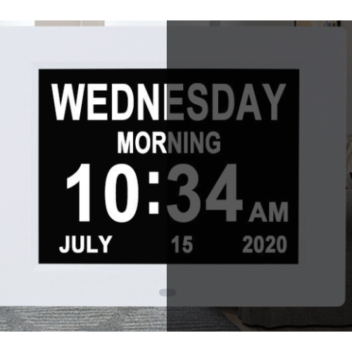 Large Digital Display Clock for Seniors, 8 Inch Black Edition with Memory Function, Easy To Read Display and Automatic Time Reset 2