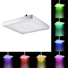 Chromatic Delight, farbwechselnder Duschkopf für eine hochwertige und effiziente Badezimmerrenovierung (8 Zoll, Messing und Gummi)