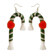 1 Paar Weihnachtsohrringe im Stock-Design, Vintage-Stil, ethnisch inspiriert, Weihnachtsgeschenk, Grün