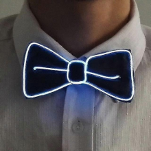 Led Mens Bow Tie Necktie Luminous Flashing For Christmas Evening Party DecorationWhite