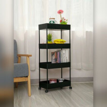 Carrello mobile efficiente e multiuso, con cestello portaoggetti e organizer facile da montare, scaffalatura mobile per un rapido accesso agli
