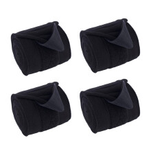 Breathable Fleece Lined Horse Leg Wrap Secure Fit-Black 4pcs
