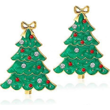 Fun Enamel Christmas Tree Santa Drop Earrings, Christmas Earrings for Ladies Christmas Party