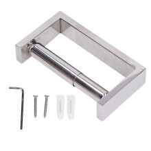 Holdbar toiletpapirholder i rustfrit stål med praktisk dobbeltfunktion til køkkenet, udtrækkeligt design, pladsbesparende og elegant tilføjelse