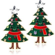 Fun Enamel Christmas Tree Santa Drop Earrings, Christmas Earrings for Ladies Christmas Party