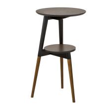 SoBuy 2-Tier Round Wooden Side Table, Brown