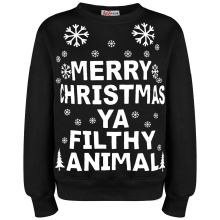 Merry Christmas Unisex Ya Filthy Jumper Sweatshirt Ya Filthy Animal For AdultsBlack4XL