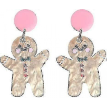 Weihnachtsohrringe für Damen, Lebkuchenmädchen, Weihnachtsschmuck-Geschenke