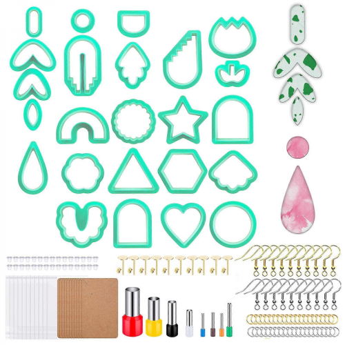 DIY Polymer Clay Cutters Set for Earring Making For Craft Fashion Gift QAGreen