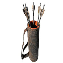 Medieval Leather Arrow Quiver Bag Single Shoulder Quiver Holder Black 40cm Cosplay Knight Outdoor