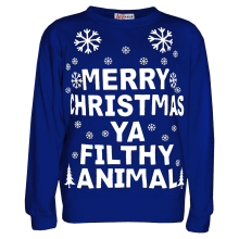 Merry Christmas Unisex Ya Filthy Jumper Sweatshirt Ya Filthy Animal For AdultsRoyal Blue4XL