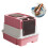 ABS Substance Enclosed Puss Toilet With Double Compartment-Pink 1