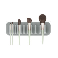 Makeup Brush Organizer Rack Non-punching Brush Drying Rack-Gray