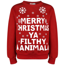 Merry Christmas Unisex Ya Filthy Jumper Sweatshirt Ya Filthy Animal For AdultsRedXL